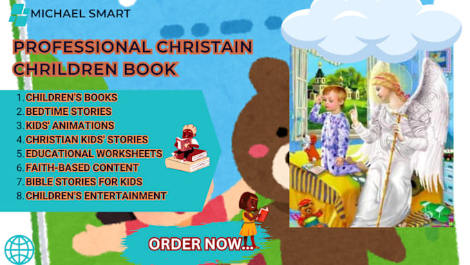 Gig Preview - Write children books bedtime story animation christian kids story worksheet