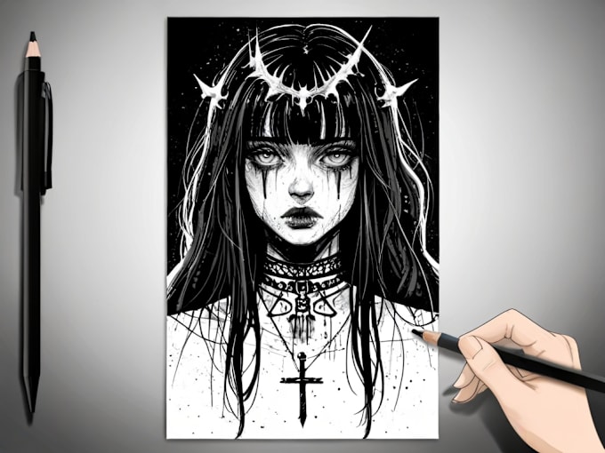 Gig Preview - Draw detailed unique dark art illustration