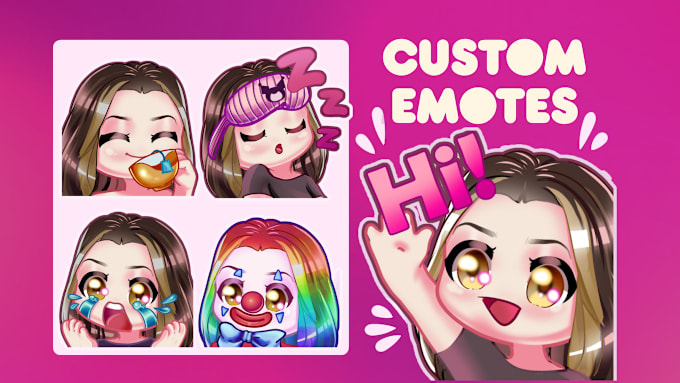 Gig Preview - Draw cute custom emotes and sub badges for twitch