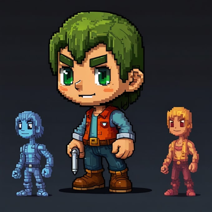 Gig Preview - Create 2d character game sprite sheet or pixel art