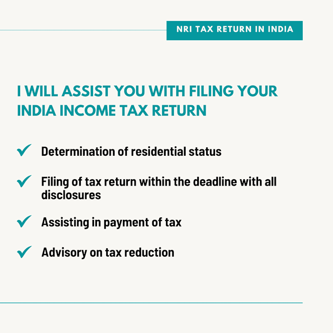 Gig Preview - Assist you with filing your india india income tax return