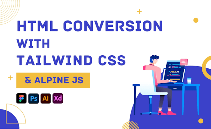 Gig Preview - Convert figma to html, psd to html responsive using tailwind css, alpine js