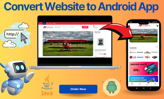 Bestseller - convert website into an android app using webview