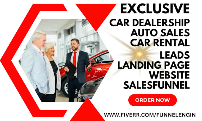 Gig Preview - Generate car dealership leads usedcar auto dealers sales car rental landing page