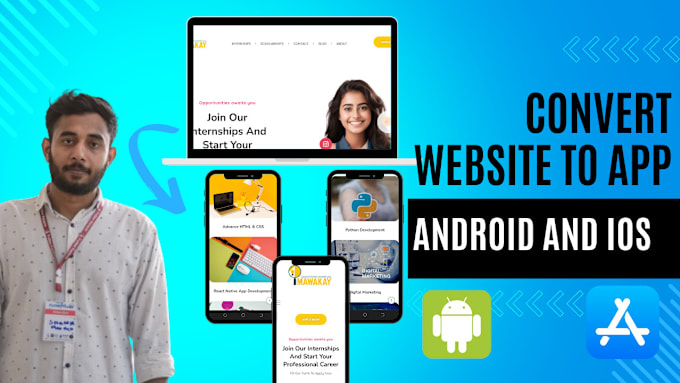 Gig Preview - Convert website to android and ios pro app webview