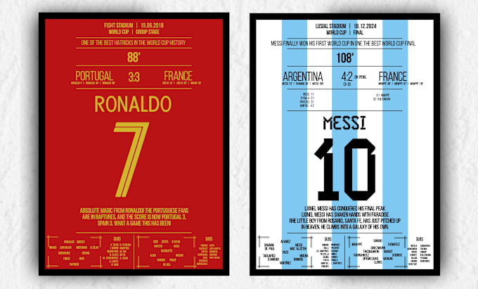 Gig Preview - Design famous football jersey back poster with famous goal