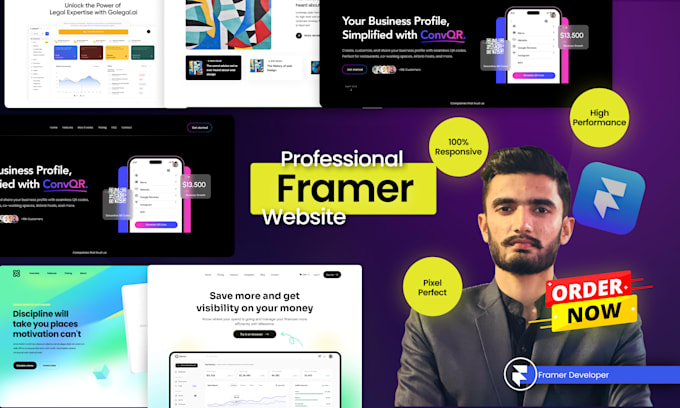 Gig Preview - Develop framer website figma to framer framer landing page