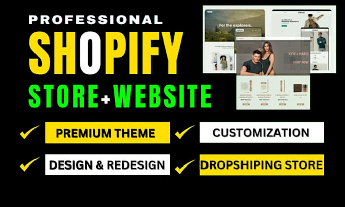 Gig Preview - Create shopify website design, shopify website redesign, shopify store design