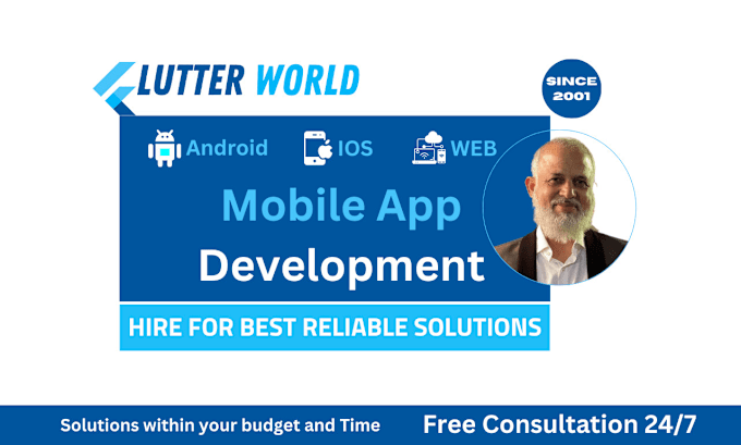 Gig Preview - Be your flutter developer and designer for mobile apps for android, IOS, and web