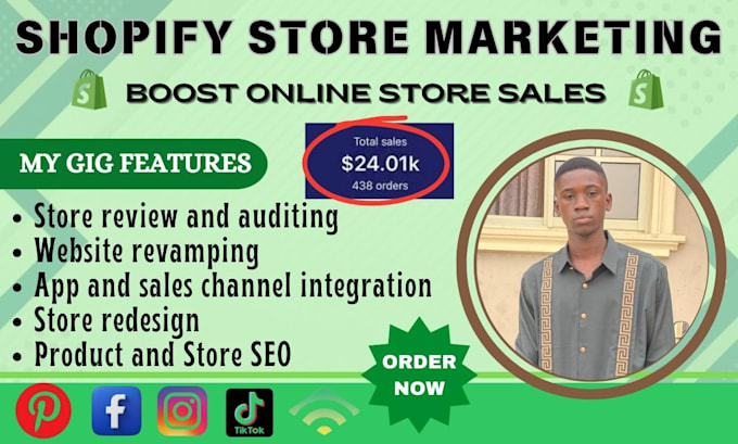 Gig Preview - Increase shopify sales, complete shopify ecommerce marketing, shopify manager