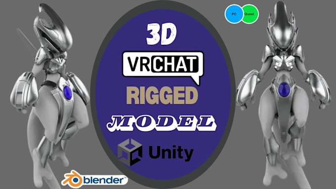 Gig Preview - Do a custom vrchat avatar, furry and 3d vtuber model design with full rigging