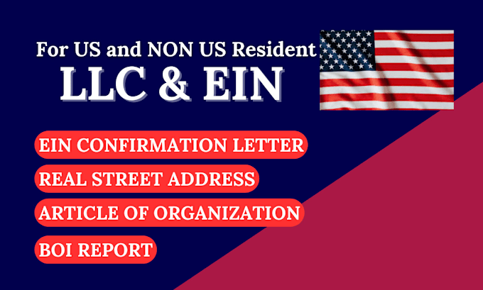 Gig Preview - Do US llc registration for non US residents, boi report, ein, itin