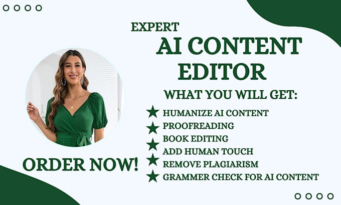 Gig Preview - Humanize ai content, proofread, add human touch to chatgpt content, edit ai text