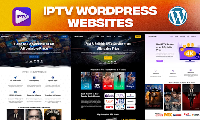 Gig Preview - Create a professional iptv website for iptv services or iptv reseller