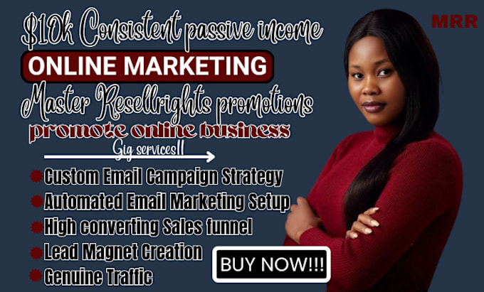 Gig Preview - Setup email marketing campaign for master resell right course for passive income