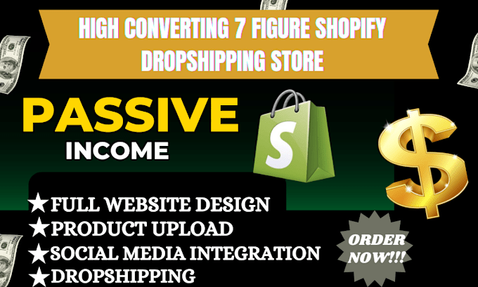 Gig Preview - 7 figure shopify dropshipping store design shopify website redesign store design