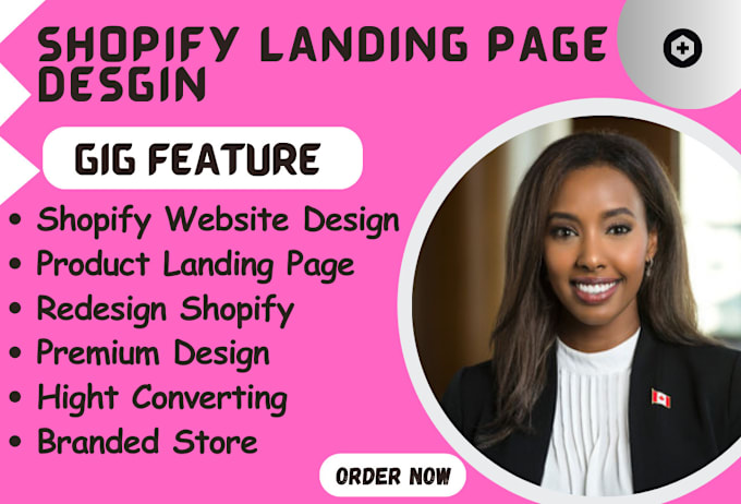 Gig Preview - Setup and design shopify landing page and shopify store and sales homepage