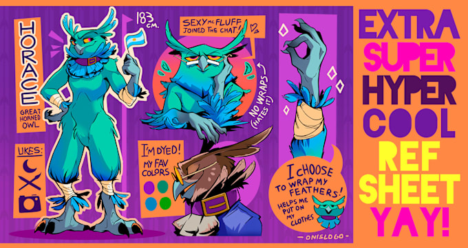 Gig Preview - Illustrate a reference sheet for your fursona or oc