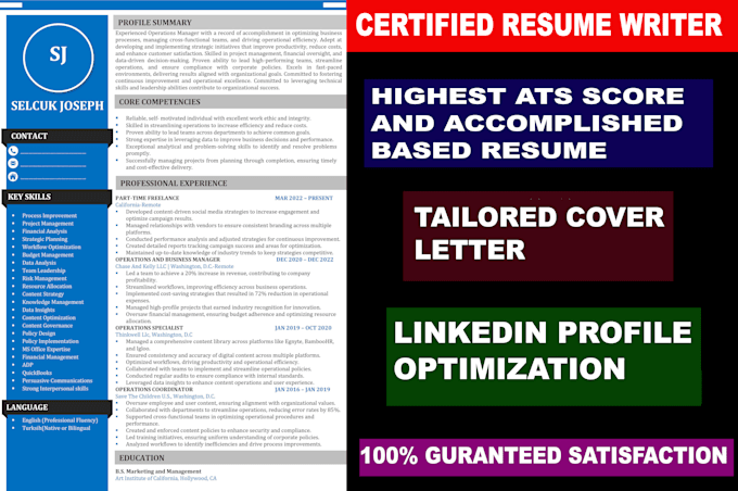 Gig Preview - Provide professional resume, cover letter, linkedin services