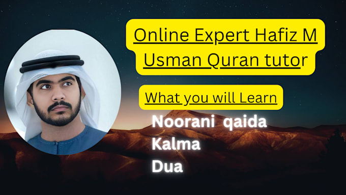 Gig Preview - Tutor be onlinequran teacher of kids and adults,quran tutor