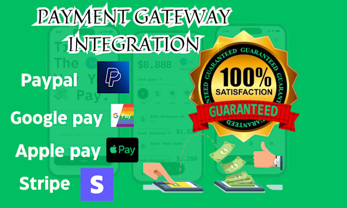 Bestseller - do payment gateway integration stripe, apple pay, rapyd, google pay, paypal