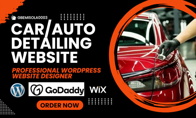 Gig Preview - Design car detailing website car wash auto detailing auto glass repair website