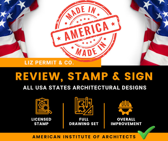 Gig Preview - Review, stamp and sign your USA states architectural drawings for city permit