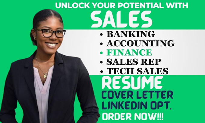 Gig Preview - Write an executive sales, banking, finance, accounting, marketing, audit resume