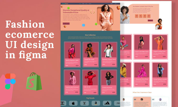 Bestseller - design a responsive shopify ecommerce website UI for your store using figma