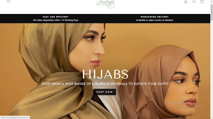 Gig Preview - Design stunning abaya shopify store jilbab website arabian wears dropshipping