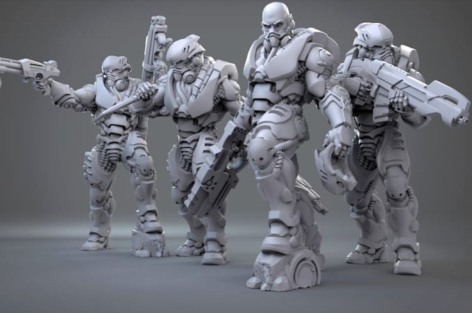 Gig Preview - Do 3d printable character model, armor, mecha, tabletop board miniature, 3d prop