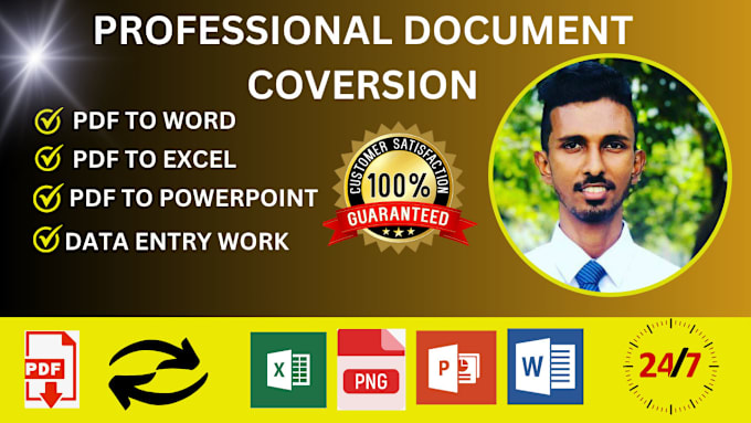 Gig Preview - Convert PDF to word, excel, powerpoint, image, HTML