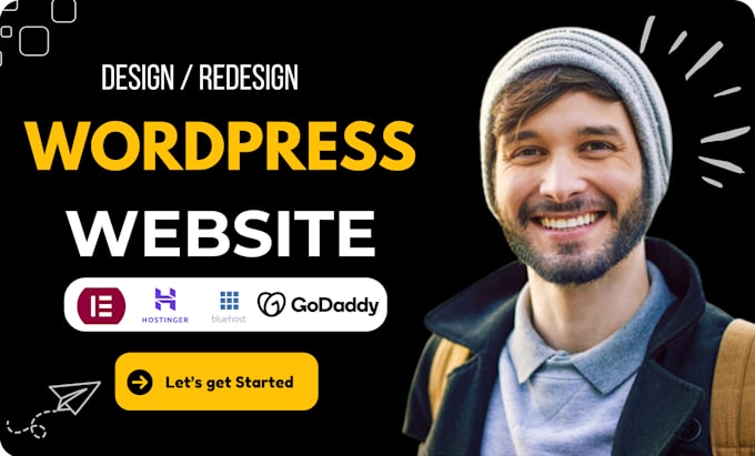 Gig Preview - Design wordpress website, wordpress blog on bluehost hostinger siteground