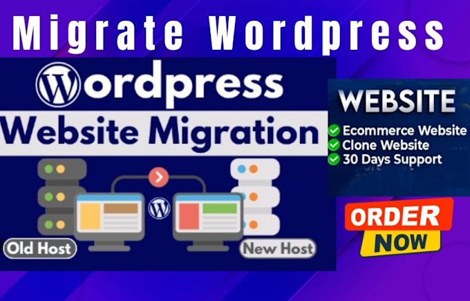 Gig Preview - Expert wordpress migration clone website wp transfer domain transfer