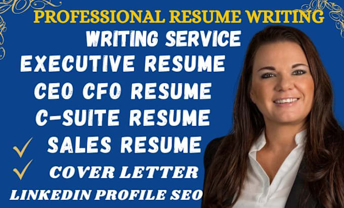 Gig Preview - Write executive resume, tech resume, cover letter, linkedin optimization