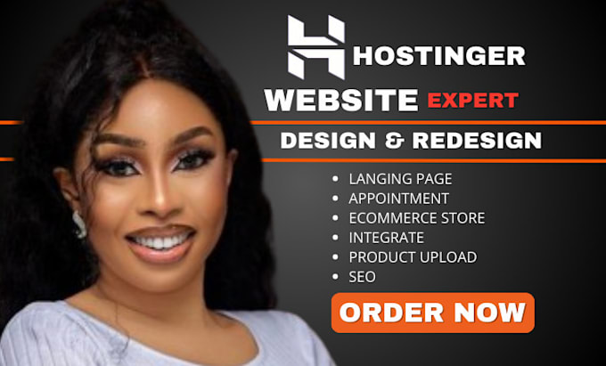 Gig Preview - Design hostinger website redesign hostinger website design godaddy blueshost