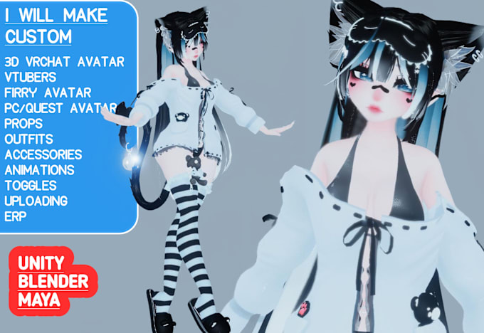 Bestseller - model 3d vrchat avatar, furry avatar vrc avatar anime vr chat character pc quest