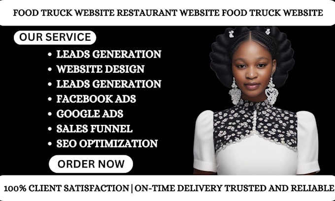 Gig Preview - Design food truck website restaurant website food truck website