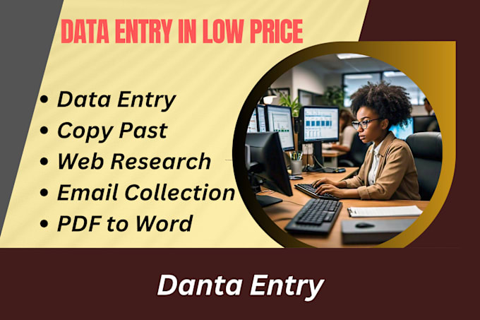 Gig Preview - Do data entry in low price