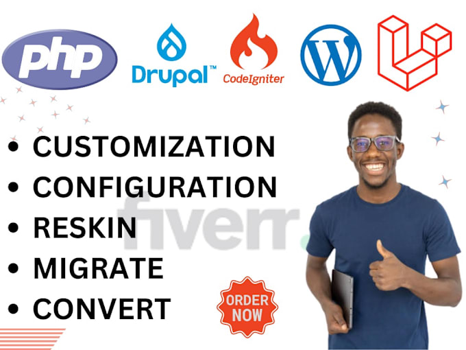 Gig Preview - Work on PHP tasks for drupal wordpress laravel and codeigniter