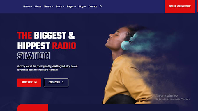 Gig Preview - Design music website for musician artist producer radio podcast dj studio band