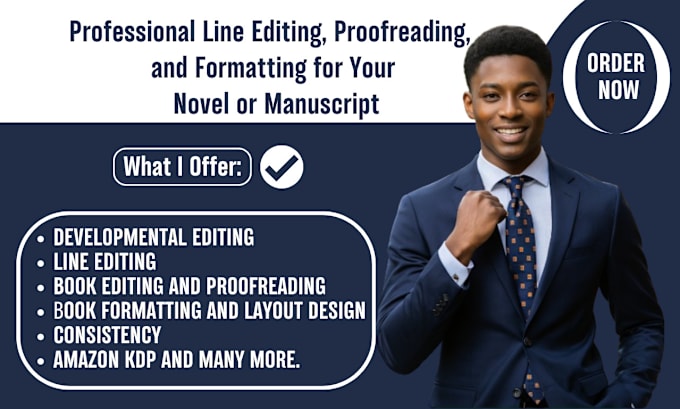 Gig Preview - Line edit and proofread your novel or manuscript, line editing, book formatting