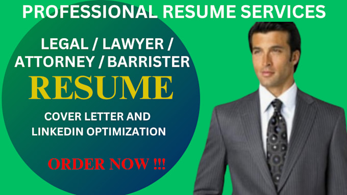 Gig Preview - Write legal resume, cover letter, linkedin optimization