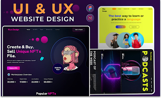 Gig Preview - Create website ui ux design, figma mobile app ui ux, UI UX design in figma