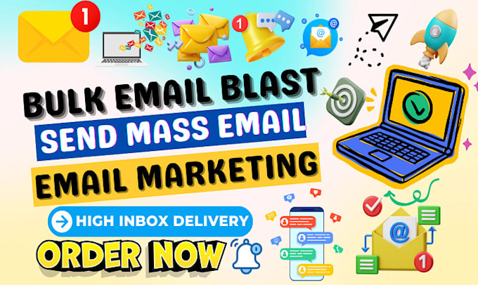 Gig Preview - Send bulk emails, mass emails, cold emails, mailchimp email marketing, bulk sms