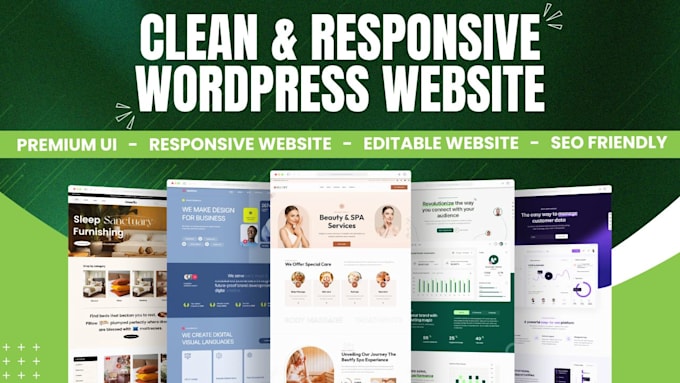 Gig Preview - Design clean and responsive wordpress website within 9 hours