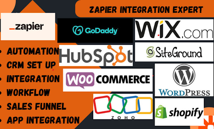 Gig Preview - Zapier wordpress shopify wix siteground zoho woocommerce api integration expert