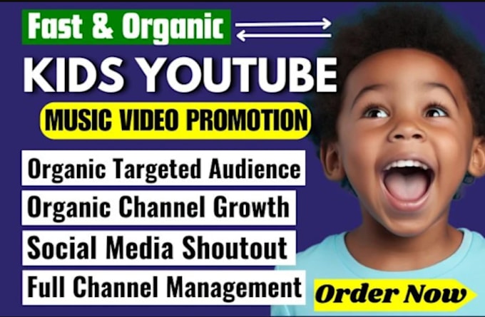 Gig Preview - Do organic youtube kid video promotion and shoutout for channel growth