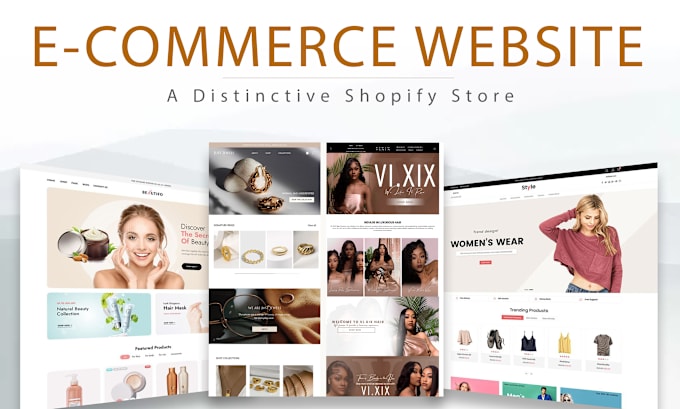 Gig Preview - Create, design, redesign shopify ecommerce website, design dropshipping store