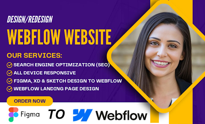 Gig Preview - Create, design, redesign, update or fix webflow website,convert figma to webflow